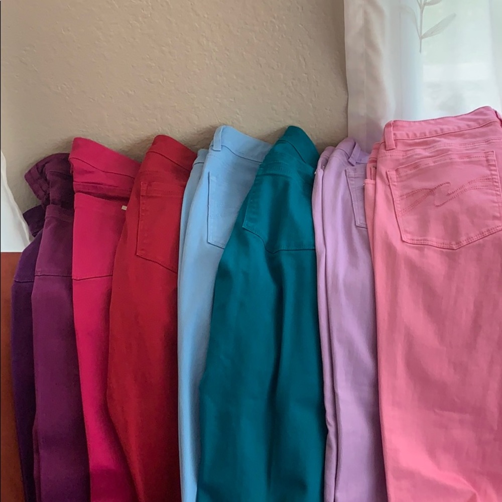 White House Black Market multi-colored jeans includes all colors-size 8